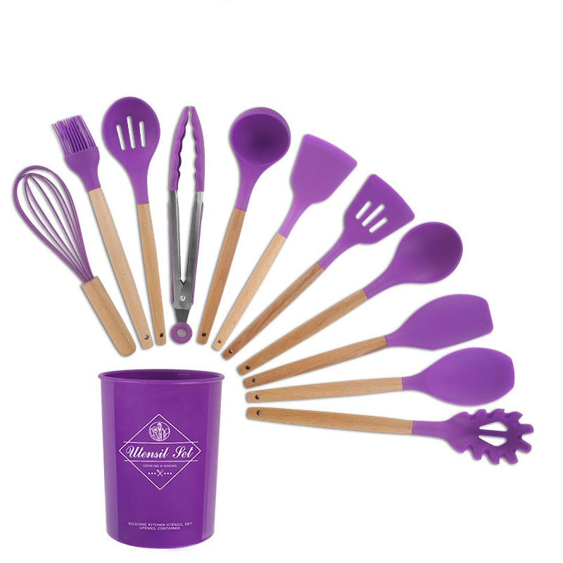 Silicone Cookware Featuring Ergonomic Wooden Handles